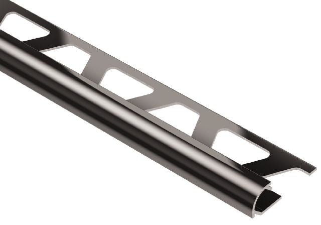 Rondec Bullnose Metal Tile Edging Trim - Bright Black Anodized Aluminum