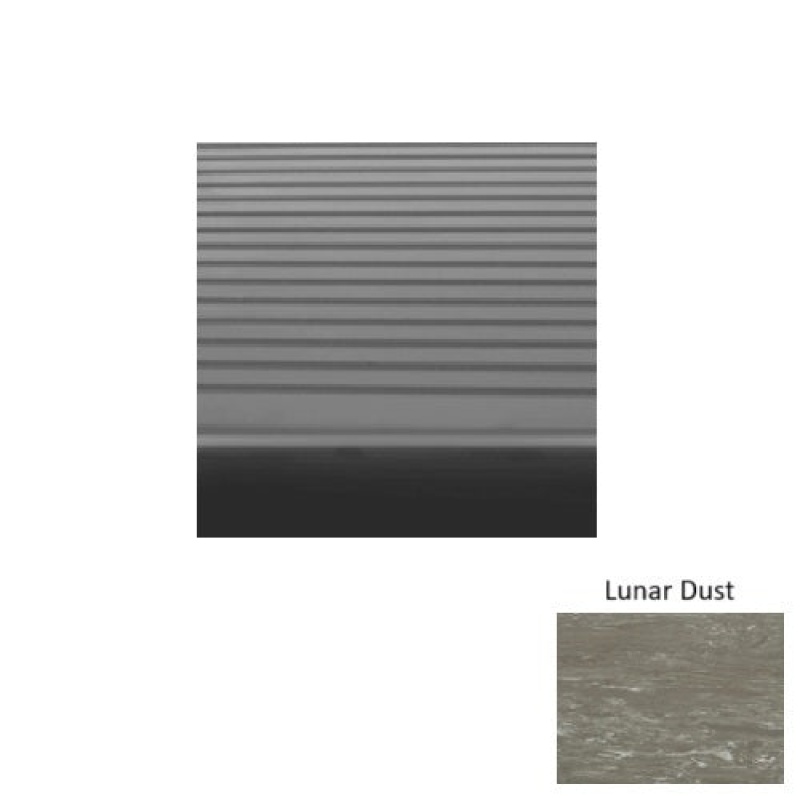 Marbleized 80 Lunar Dust Light Duty Rib Rubber (Sq) With Safety Yellow Abrasive Strip Stair Tread - Ribbed