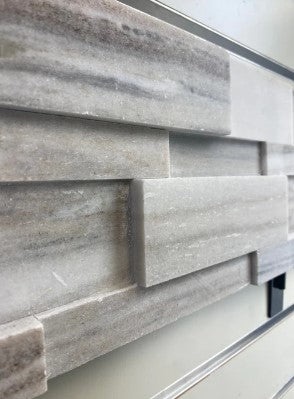 Wood Vein 3D Marble Ledgestone Corner - Honed - 6" x 18"