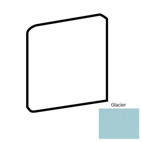 Bright & Matte Glacier Ceramic Wall Trim - 6" X 6" Bullnose Outcorner - Matte