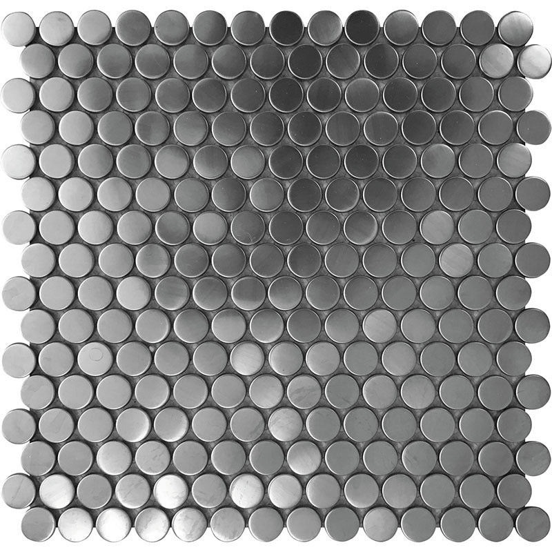 Metallico Metal Circle Metal Mosaic - 0.8" X 0.8" Penny Round - Polished