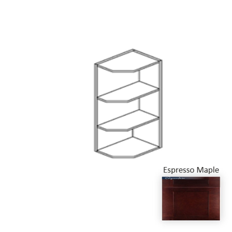 Ess.Wes0936 Framed Shaker Classic Espresso Maple Natural Clear Coat Wood Kitchen Wall Cabinet - 9" X 36" X 12" - Natural Clear Coat