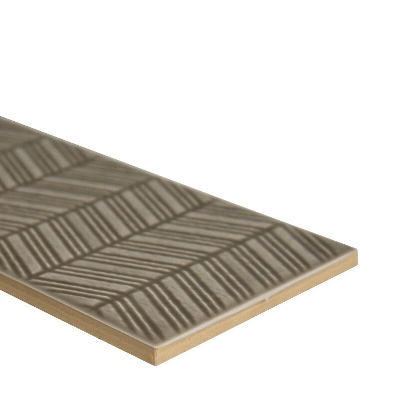 Urbano Warm Concrete 3D Mix Ceramic Tile - Glossy - 4" X 12", Per Pack: 10 Enter Quantity In Sqft