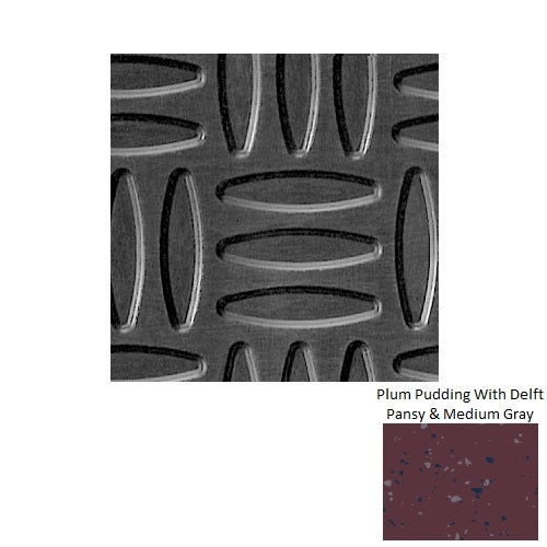 Spextones Plum Pudding With Delft Pansy & Medium Gray Wv Weave Rubber Distinct Designs Tile - Textured - 18" X 18"