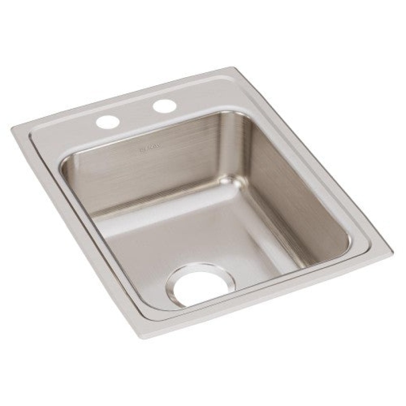 Lr17222 Lustertone Classic Stainless Steel Drop In Single Bowl Kitchen Sink - 17" X 22" X 7 5/8" With 2 Holes - Stainless Steel