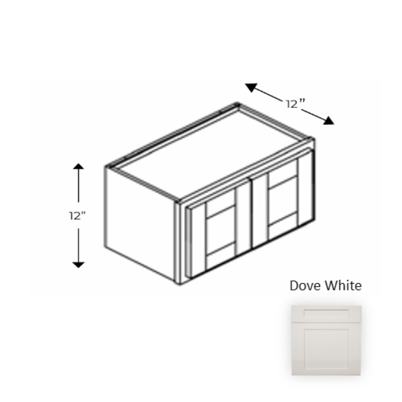 Framed Shaker Classic Dove White Natural Clear Coat Wood Kitchen Wall Cabinet - 30" X 12" X 12" - Natural Clear Coat