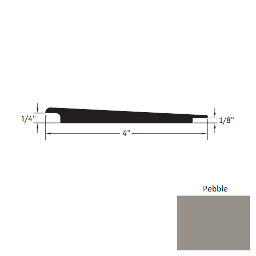 Johnsonite Pebble Vinyl Moulding / Trim - 4" X 12 Ft (144") X 1/4" - 1/8" Wheeled Traffic Transition - Wheeled Traffic Transition