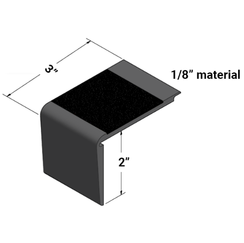 Black Vinyl Moulding / Trim Stair Nose