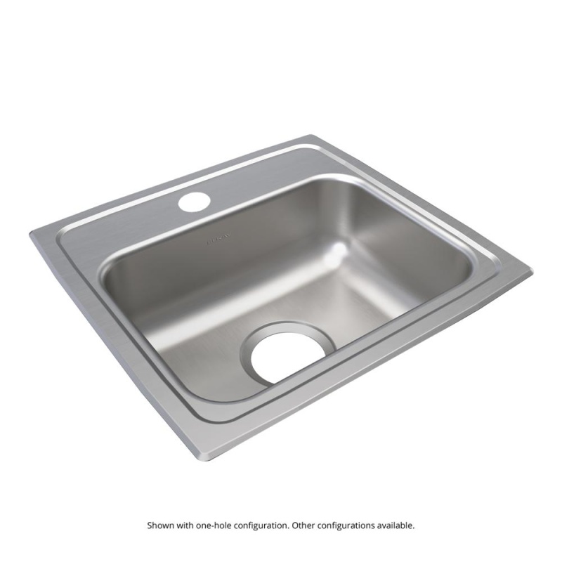 Lustertone Classic Stainless Steel Drop-In Single Bowl Kitchen Sink