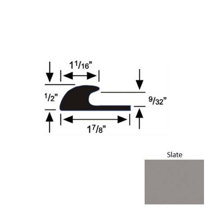 Solid 40 Slate Rubber Carpet Edge Guard