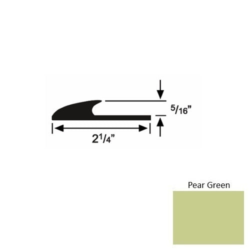 Solid 39 Pear Green Rubber Glue Down Carpet Edge