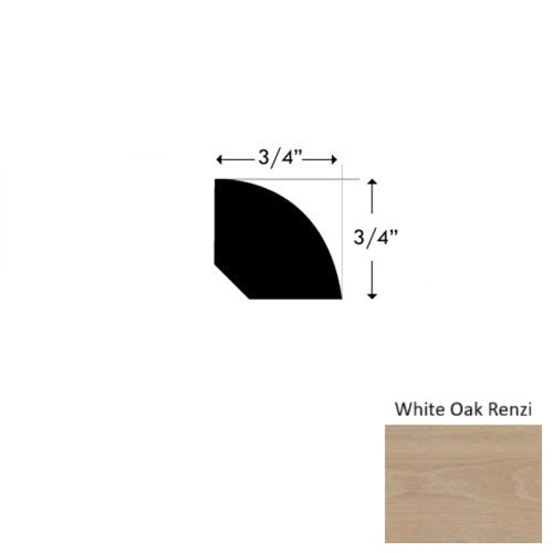 Sereno White Oak Renzi Hardwood Moulding / Trim - 3/4" X 94" Quarter Round - Urethane