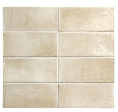 Soco Beige Porcelain Tile - Glossy - 2" X 6"