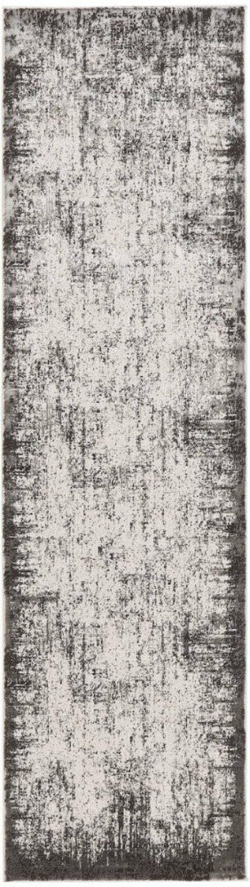 Desire Grey Ivory Dsr05 Polyester Contemporary Area Rug - 8 Ft Runner - Grey Ivory