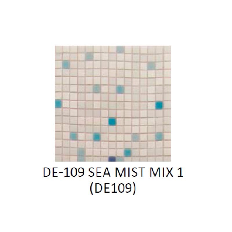 Mixes Sea Mist Mix 1 Glass Mosaic - 0.8" X 0.8" - Glossy