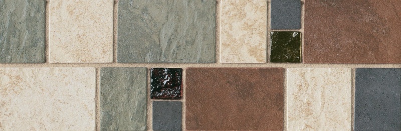 Continental Slate Multi Deco Porcelain Floor & Wall Trim (Cs70) - 4" X 11 13/16" Border - Matte