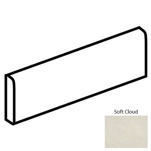 Modern Oasis Soft Cloud Porcelain Floor & Wall Trim - 3" X 12" Bullnose - Matte, Per Pack: 5 Pcs