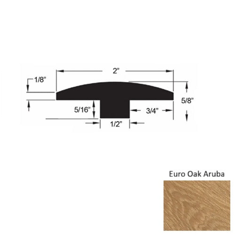 Islands Euro Oak Aruba Hardwood Moulding / Trim - 2" X 78" T Molding - Urethane
