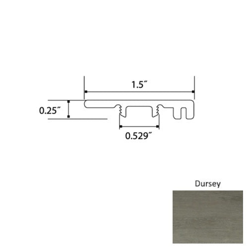 Garnet Dursey Luxury Vinyl Moulding / Trim - 94" End Cap - Mineral Enhanced Uv Coating