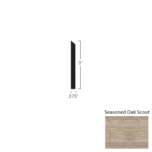 Johnsonite Seasoned Oak Scout Rubber Masquerade Wall Base