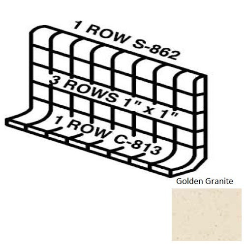 Keystones Unglazed Mosaic Golden Granite Porcelain Wall Trim - 5" X 12" Built Up Base (Mb5) - Matte