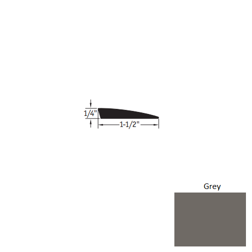 Johnsonite Grey Vinyl Moulding / Trim - 1/4" X 12 Ft (144") Carpet Reducer - Carpet Reducer