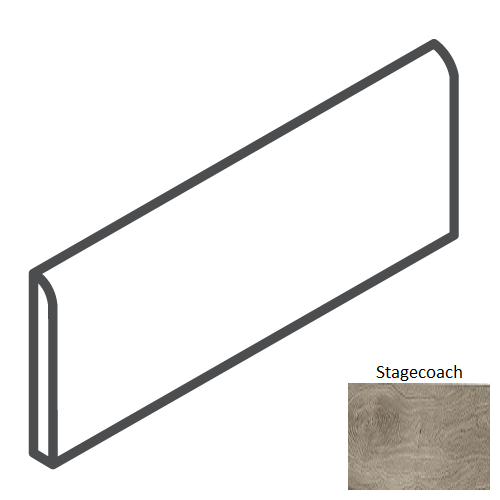 Sleigh Creek Stagecoach Porcelain Bullnose Trim 3" x 18" Matte
