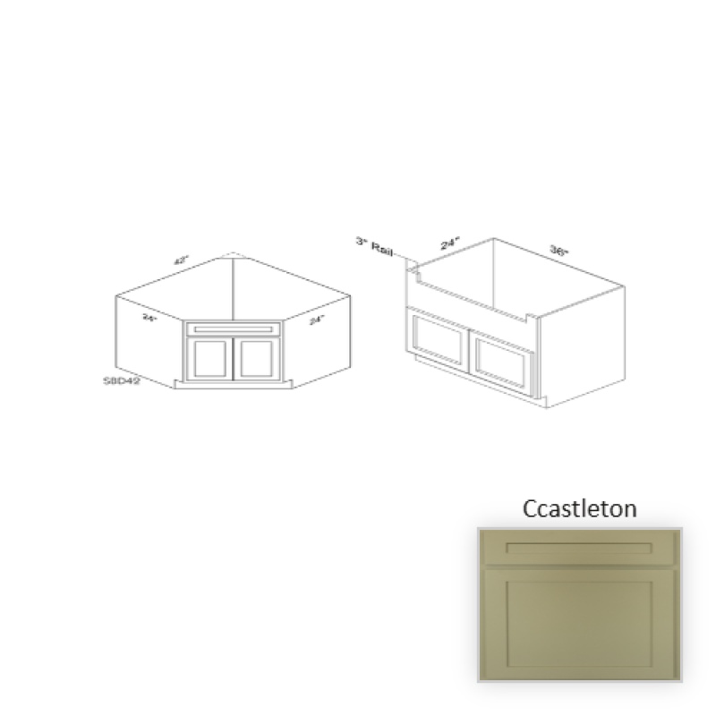 Sbf36 Castleton Wood Kitchen Sink Base Cabinet
