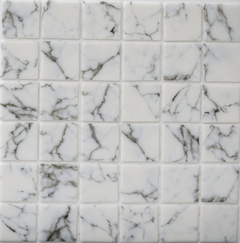 Calacatta Glass Mosaic - 2" X 2" - Polished
