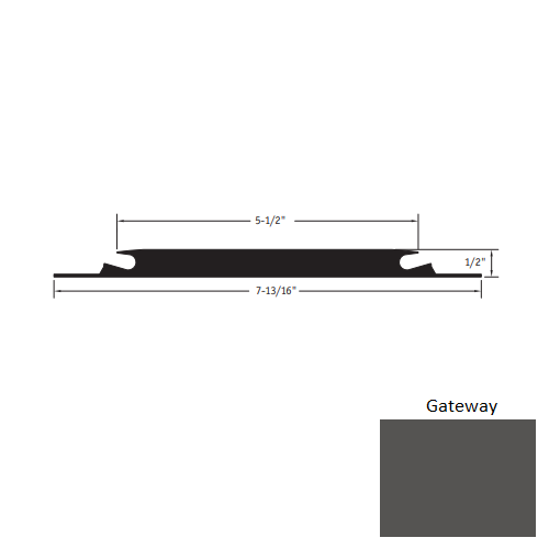 Johnsonite Gateway Vinyl Moulding / Trim - 5 1/2" X 7 13/16" X 3 Ft (36") X 12" Carpet Insert Threshold - Carpet Insert Threshold