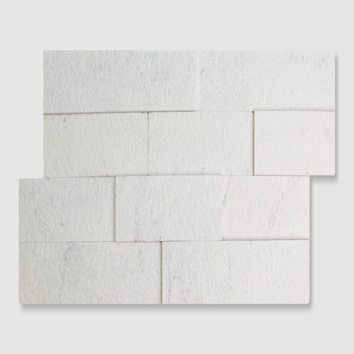 Evolution Alabaster Marble Precipice Panel - Bush Hammered - 7 7/8" X 21 5/8"