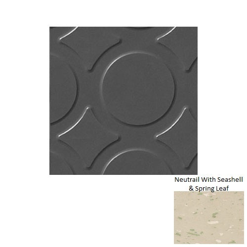 Spextones Neutrail With Seashell & Spring Leaf Rct Radial Iii Rubber Distinct Designs Tile - Textured - 18" X 18"