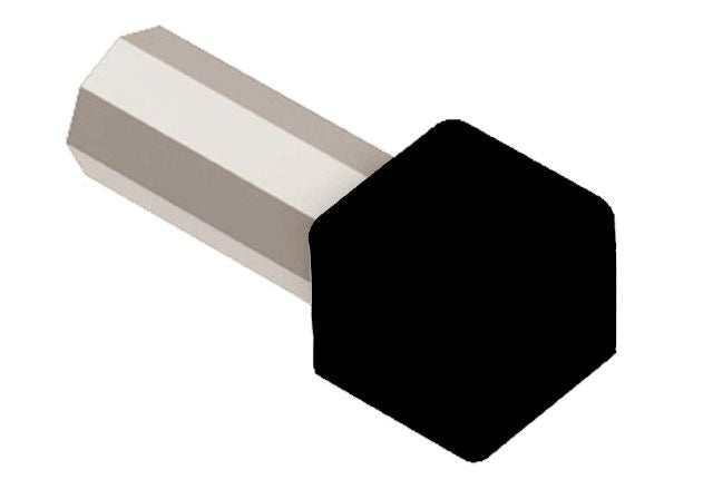 Quadec 90 Degree Outside Corner Metal Tile Edging Trim - Black Color Coated Aluminum