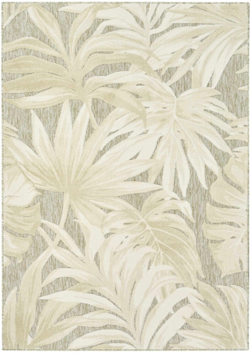 Aloha Ivory Sage Alh43 Polypropylene & Polyester Contemporary Area Rug - 5 Ft X 8 Ft - Ivory Sage