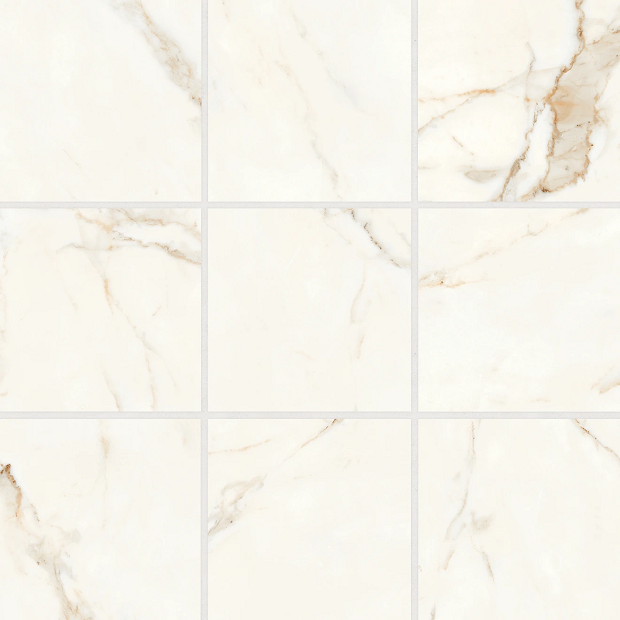 Magnifica Era Calacatta Oro Porcelain Mosaic - 4" X 4" - Honed