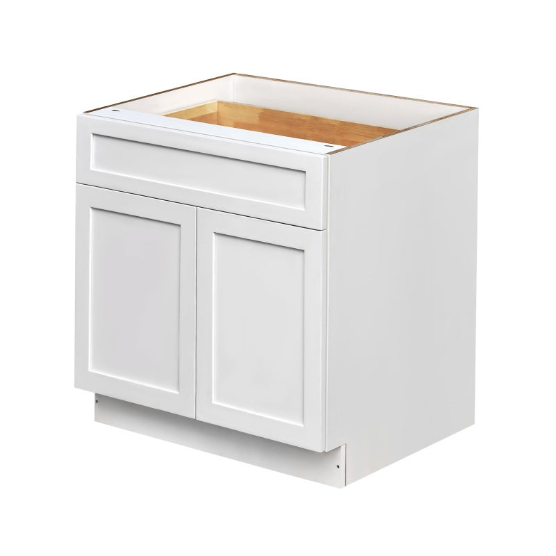 Mallorca Icws.B33 White Shaker Wood Kitchen Base Cabinet - 33" X 24" X 34 1/2" (Assembly Required) - White