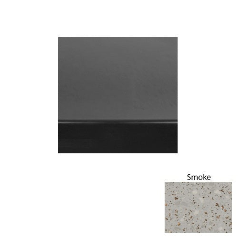 Renew 60 Smoke Heavy Duty Rubber (Sq) Stair Tread With Dupont Kevlar - Smooth