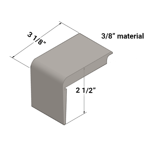 Johnsonite Silver Grey Recessed Stair Nose Trim