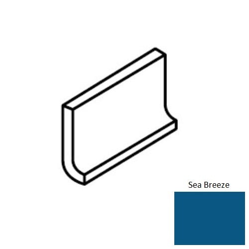 Color Wheel Classic Sea Breeze Ceramic Wall Trim - 3" X 6" Flat Top Cove Base - Semi Gloss