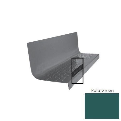 Flextones Polo Green Type 1776 With Flush Ribbed / Smooth Insert Distinct Designs Rubber - 20 1/2" X 72" Stair Tread - Rgt Radial Ii Raised Disc Design