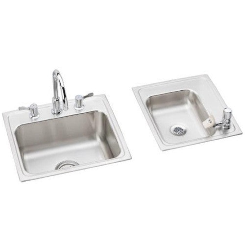 Lustertone Classic Stainless Steel Drop In Double Bowl Workstation Kitchen Sink
