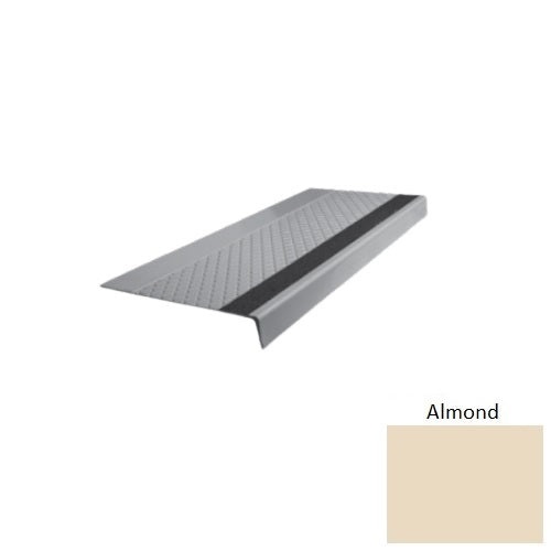 Flextones Almond Type 685 With Flush Ribbed / Smooth Insert Distinct Designs Rubber - 12" X 72" Stair Tread - Diamond Profile Design