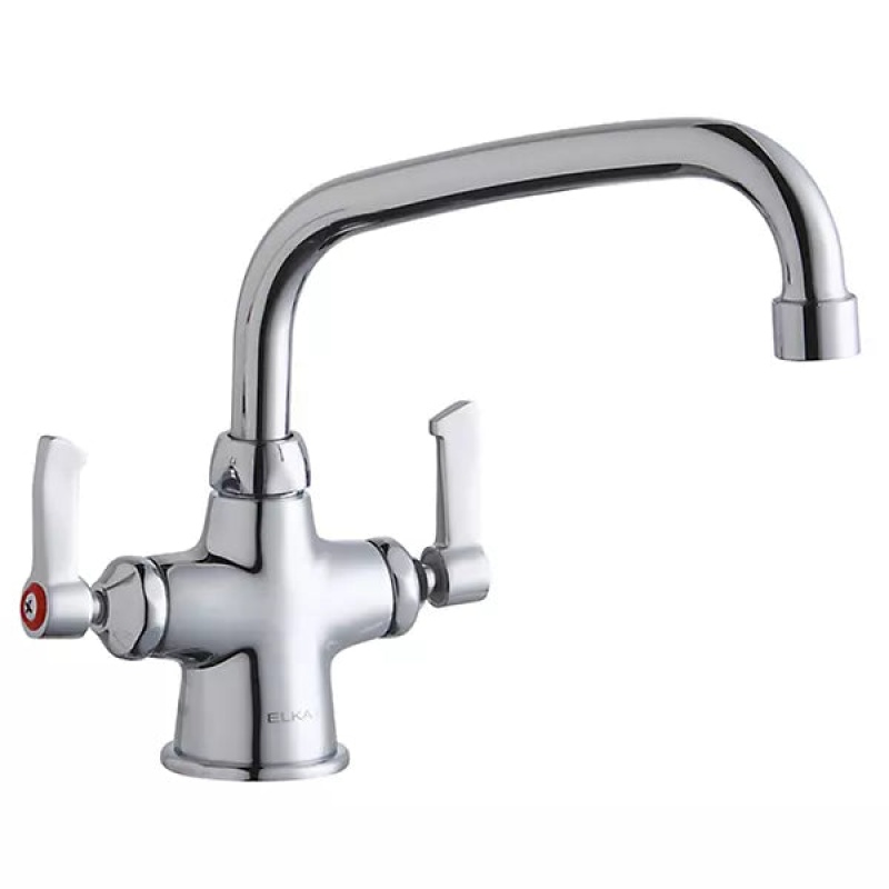 Lk500at08l2 Chrome Deck Mount Kitchen Faucet - Double Handle / One Hole - Chrome