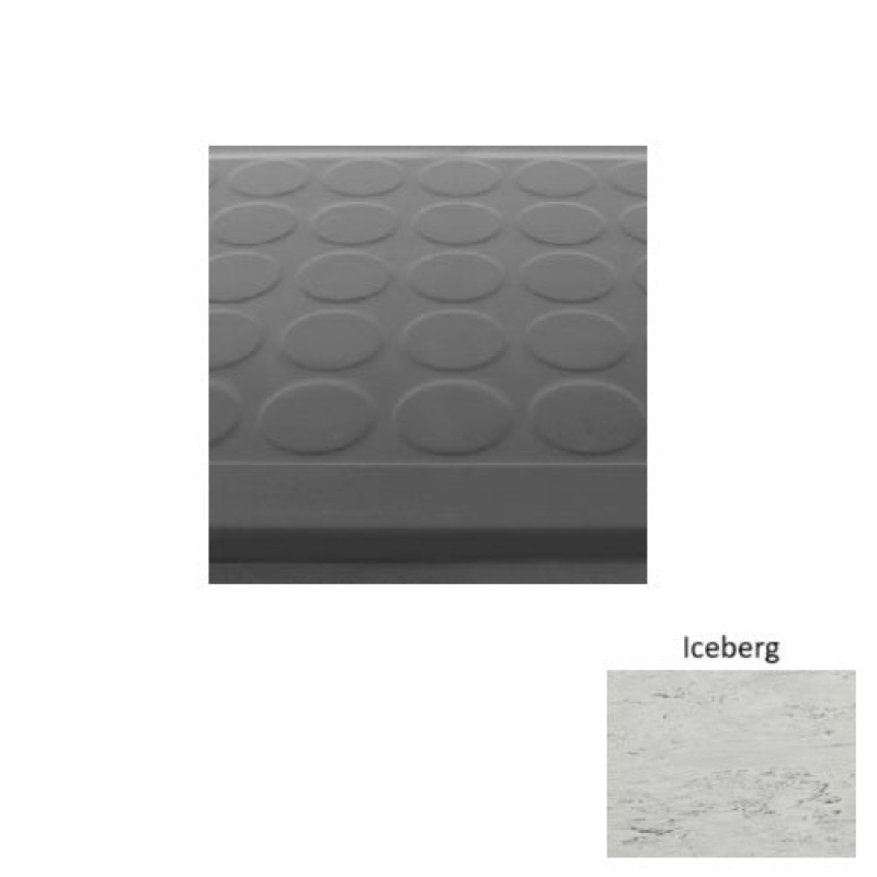 Marbleized 92 Iceberg Low Profile Raised Circular Rubber (Sq) Stair Tread - Textured