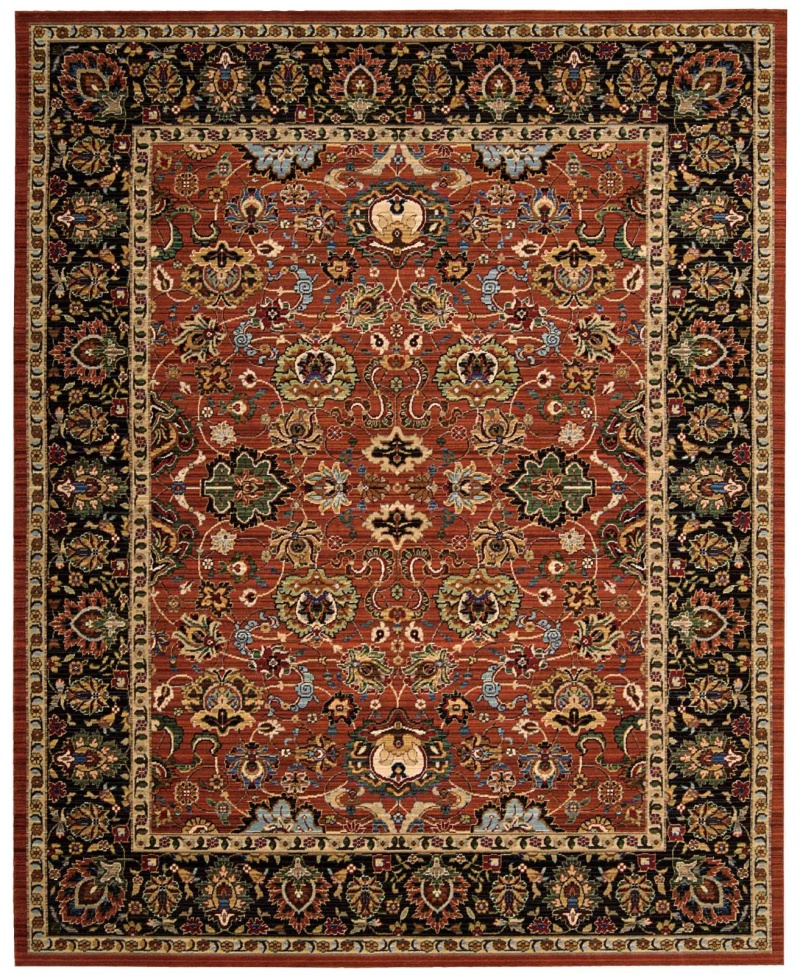 Timeless Persimmon Wool Traditional Area Rug