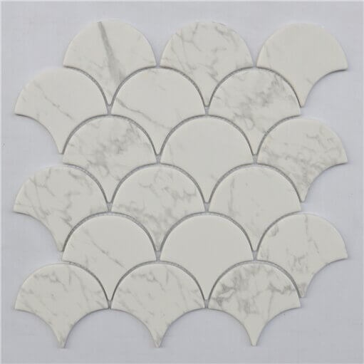 Endura Arabescato Glass Mosaic - Scale - Natural
