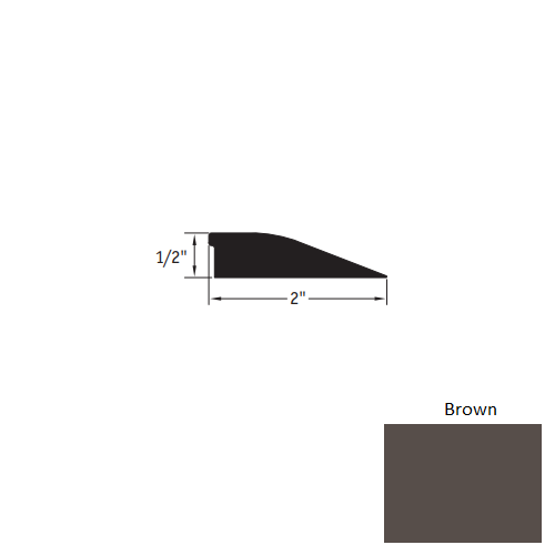Johnsonite Brown Vinyl Moulding / Trim - 1/2" X 12 Ft (144") Carpet Reducer - Carpet Reducer