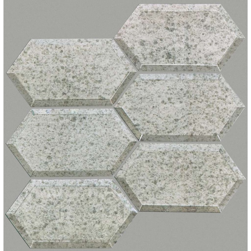 Lucerne Antique Silver Glass Mosaic Hexagon
