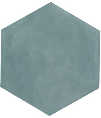 Maiolica Aqua Ceramic Tile - Matte - 7" X 8" Hexagon