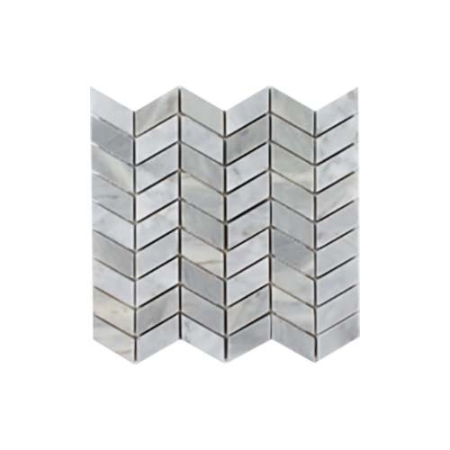 Metropolitan Deep Blue Deco Marble Mosaic - Chevron - Polished